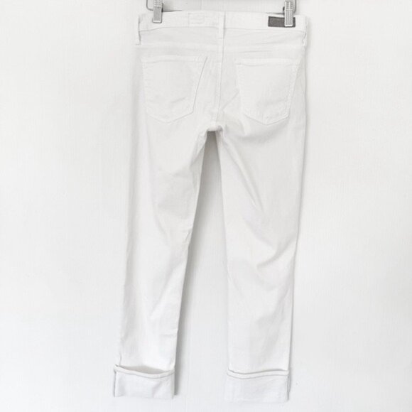 Adriano Goldschmied The Stevie Cuff Slim Straight Cuffed White Jean Mid-rise 26 - Picture 4 of 9